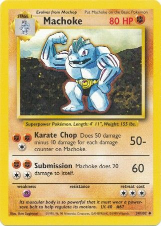 Machoke (34/102) [Base Set Unlimited] | Good Games Cannington