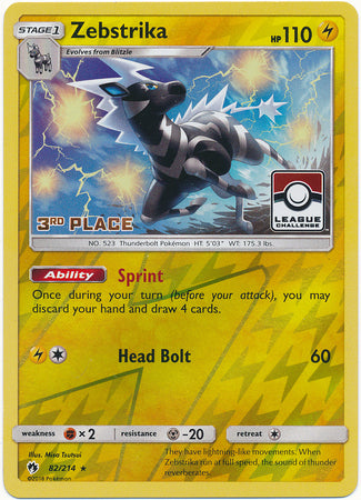 Zebstrika (82/214) (League Promo 3rd Place) [Sun & Moon: Lost Thunder] | Good Games Cannington