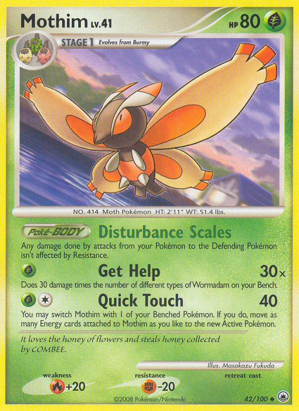 Mothim (42/100) [Diamond & Pearl: Majestic Dawn] | Good Games Cannington