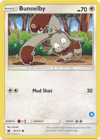 Bunnelby (87/111) (Deck Exclusive #4) [Sun & Moon: Trainer Kit - Alolan Ninetales] | Good Games Cannington
