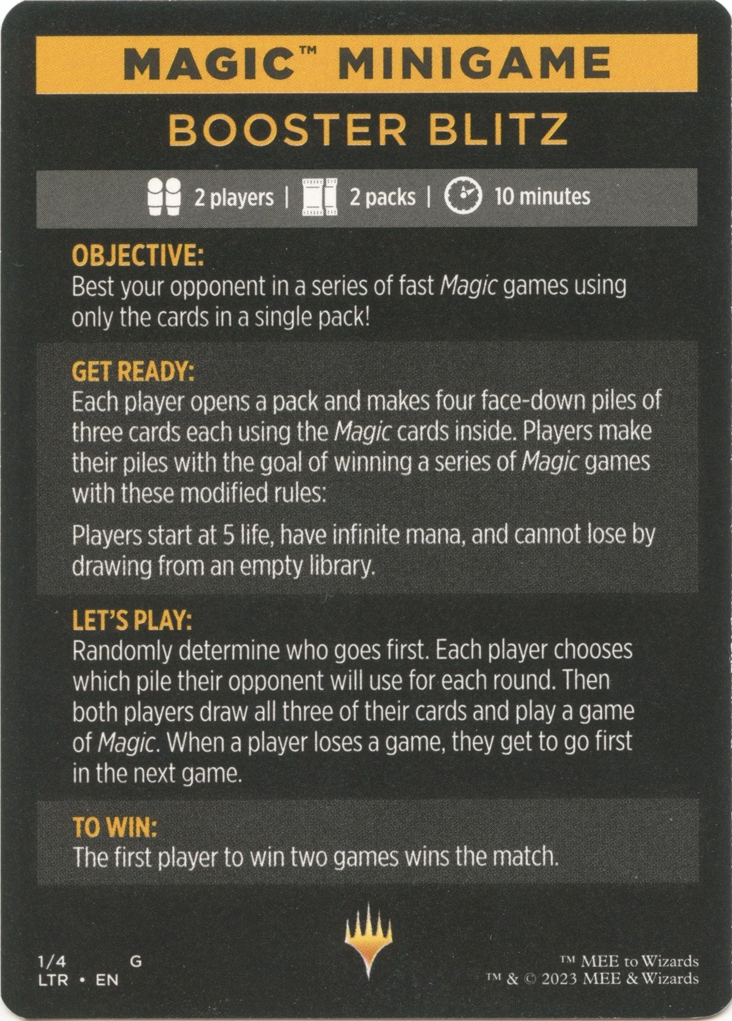 Booster Blitz (Magic Minigame) [The Lord of the Rings: Tales of Middle-Earth Minigame] | Good Games Cannington