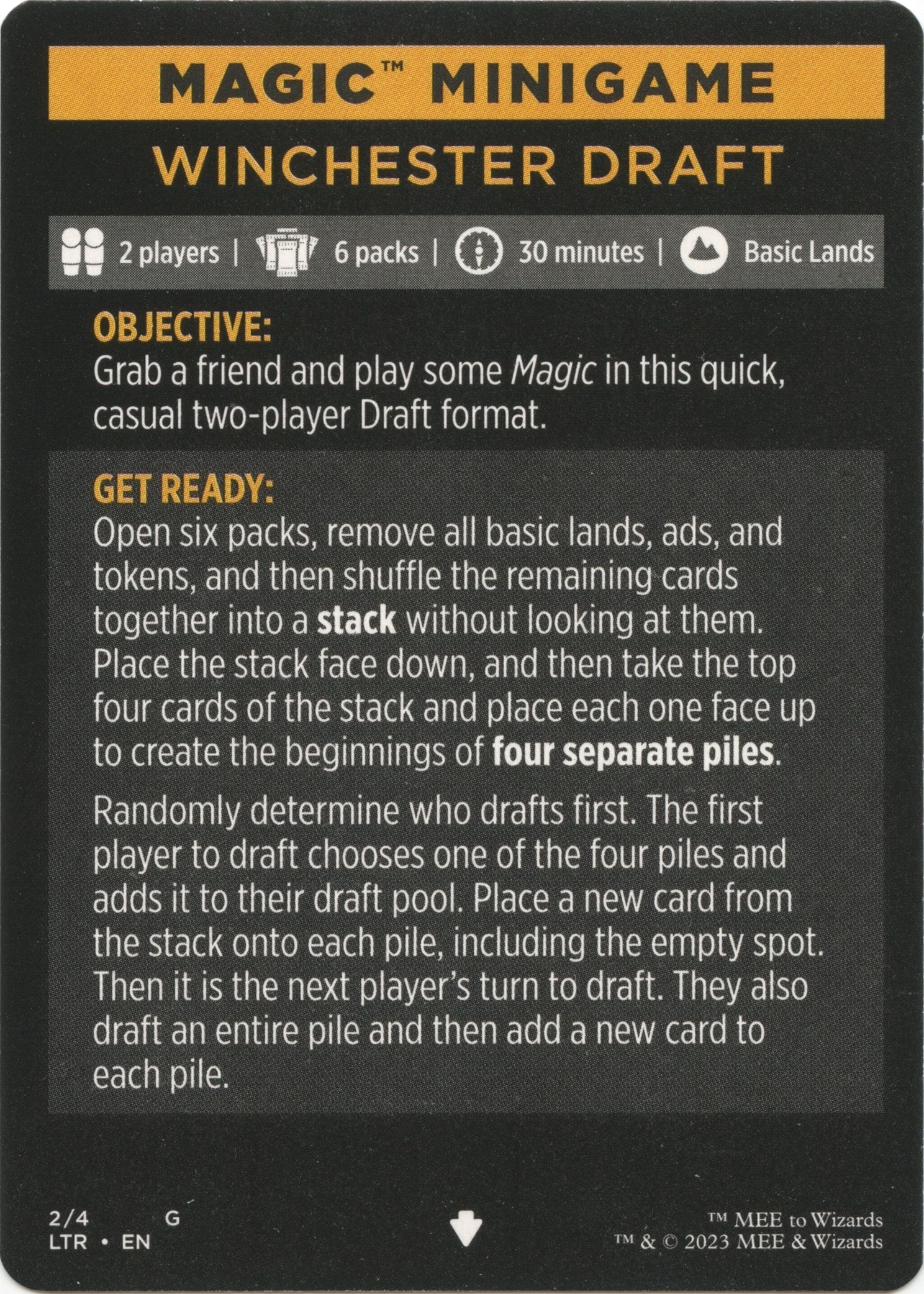Winchester Draft (Magic Minigame) [The Lord of the Rings: Tales of Middle-Earth Minigame] | Good Games Cannington