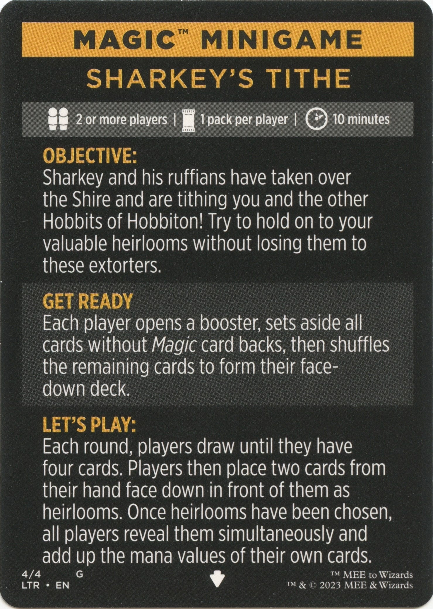 Sharkey's Tithe (Magic Minigame) [The Lord of the Rings: Tales of Middle-Earth Minigame] | Good Games Cannington