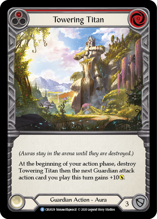 Towering Titan (Red) [CRU029] 1st Edition Rainbow Foil | Good Games Cannington