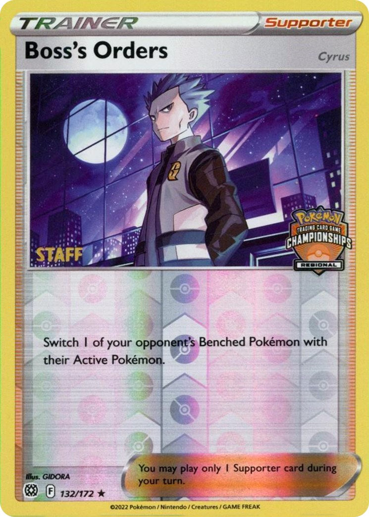 Boss's Orders (132/172) (Regional Championship Promo) (Staff) [Sword & Shield: Brilliant Stars] | Good Games Cannington