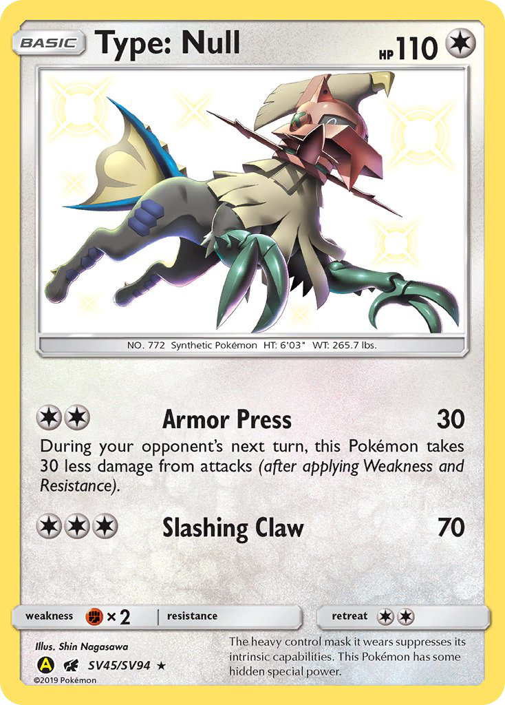 Type: Null (SV45/SV94) [Sun & Moon: Hidden Fates - Shiny Vault] | Good Games Cannington