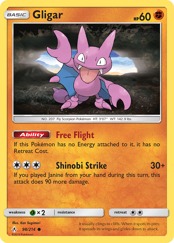 Gligar (98/214) [Sun & Moon: Unbroken Bonds] | Good Games Cannington