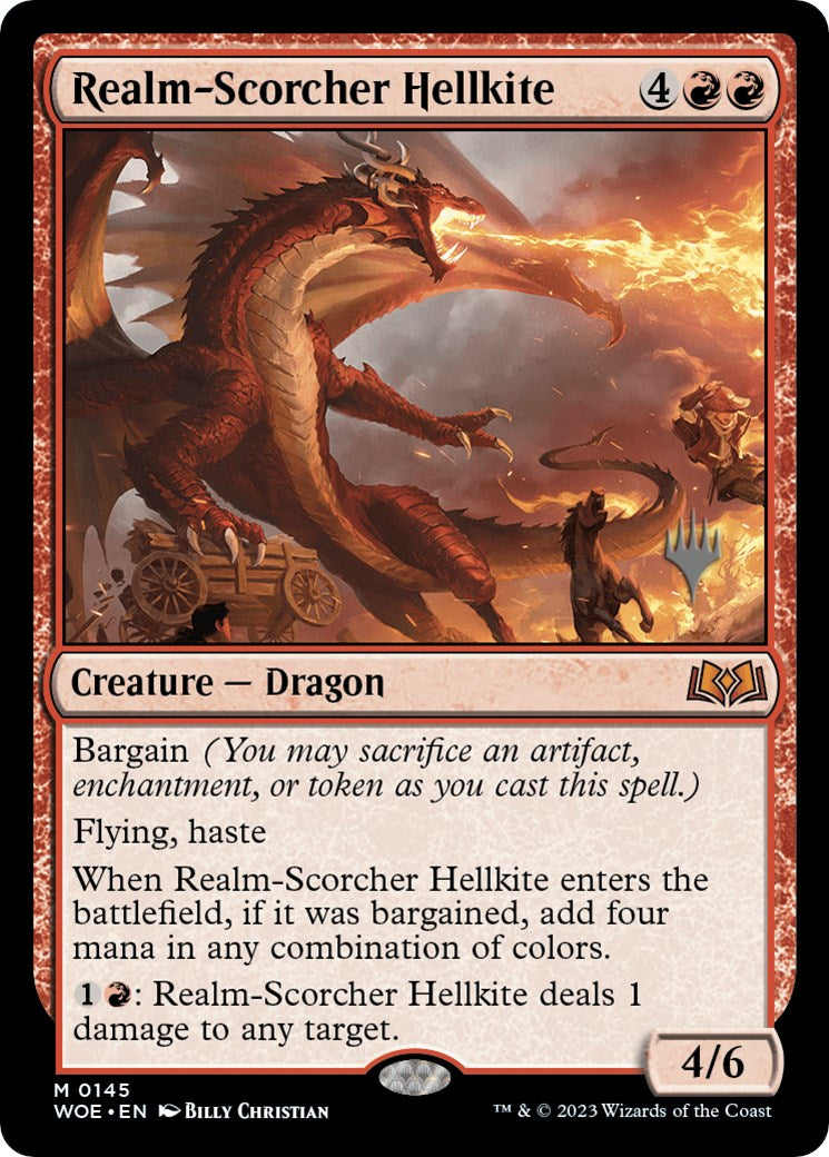 Realm-Scorcher Hellkite (Promo Pack) [Wilds of Eldraine Promos] | Good Games Cannington