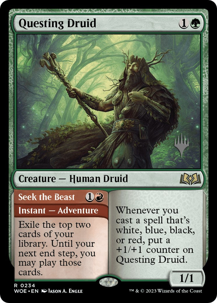 Questing Druid (Promo Pack) [Wilds of Eldraine Promos] | Good Games Cannington
