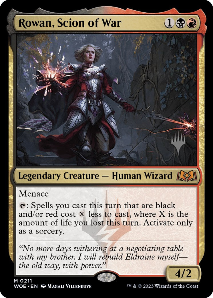 Rowan, Scion of War (Promo Pack) [Wilds of Eldraine Promos] | Good Games Cannington