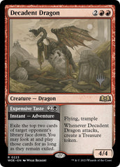 Decadent Dragon // Expensive Taste (Promo Pack) [Wilds of Eldraine Promos] | Good Games Cannington