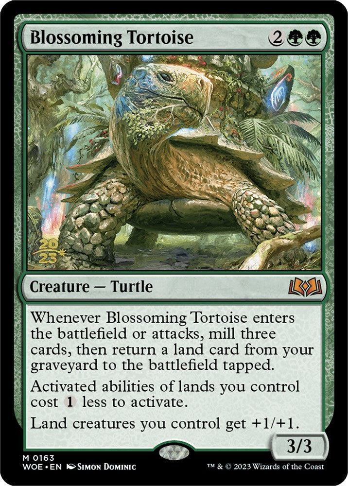 Blossoming Tortoise [Wilds of Eldraine Prerelease Promos] | Good Games Cannington