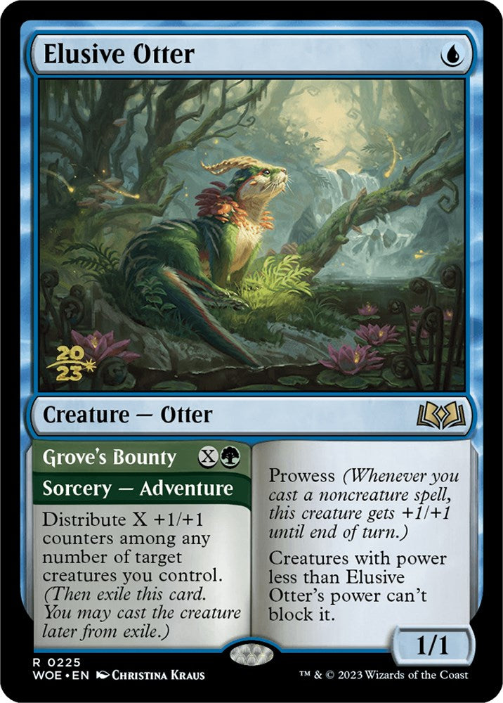 Elusive Otter // Grove's Bounty [Wilds of Eldraine Prerelease Promos] | Good Games Cannington