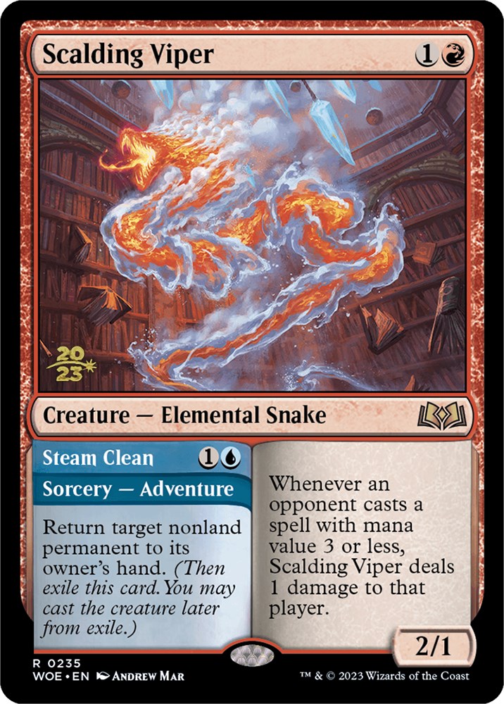 Scalding Viper [Wilds of Eldraine Prerelease Promos] | Good Games Cannington