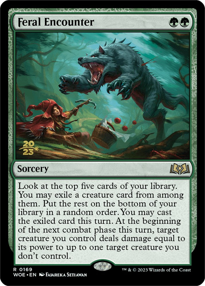 Feral Encounter [Wilds of Eldraine Prerelease Promos] | Good Games Cannington