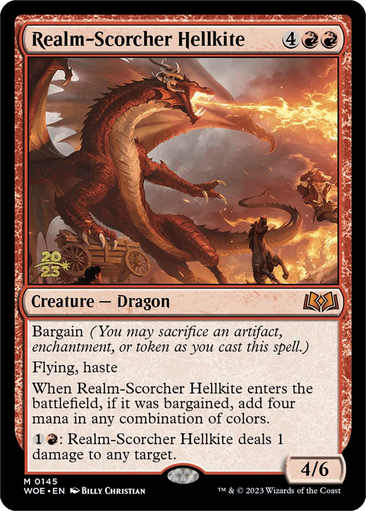 Realm-Scorcher Hellkite [Wilds of Eldraine Prerelease Promos] | Good Games Cannington