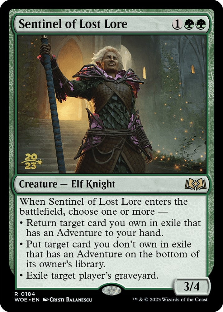 Sentinel of Lost Lore [Wilds of Eldraine Prerelease Promos] | Good Games Cannington