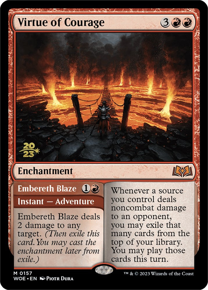 Virtue of Courage //Embereth Blaze (Promo Pack) [Wilds of Eldraine Promos] | Good Games Cannington