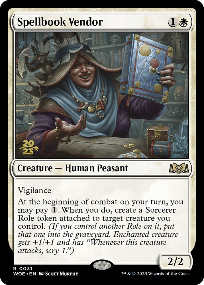 Spellbook Vendor [Wilds of Eldraine Prerelease Promos] | Good Games Cannington