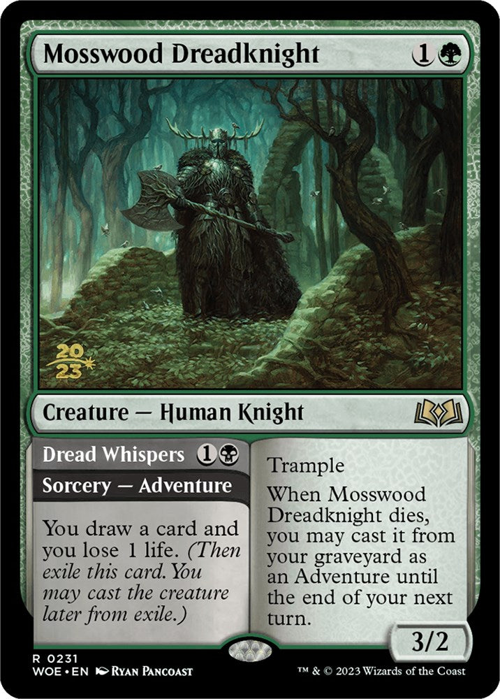Mosswood Dreadknight // Dread Whispers (Promo Pack) [Wilds of Eldraine Promos] | Good Games Cannington