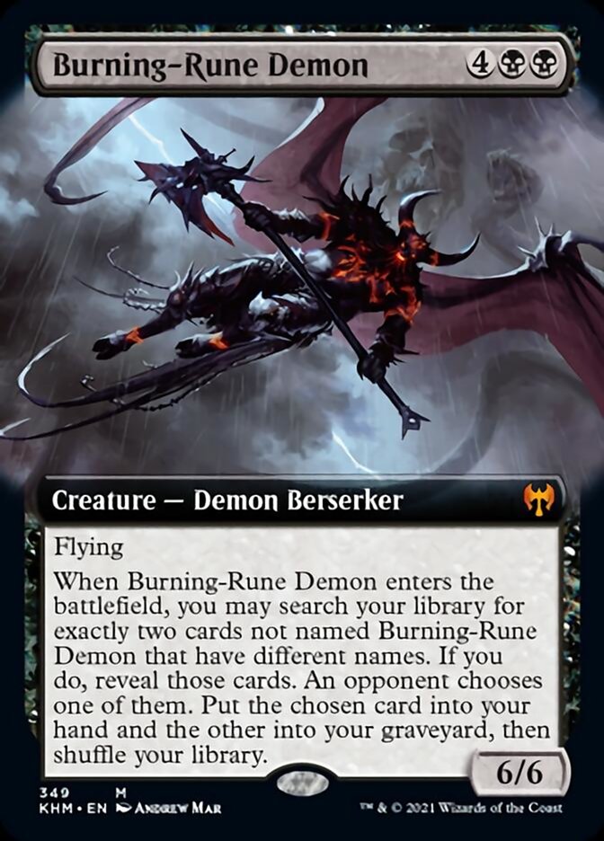 Burning-Rune Demon (Extended Art) [Kaldheim] | Good Games Cannington