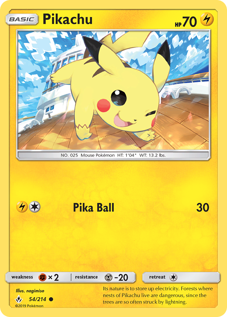 Pikachu (54/214) [Sun & Moon: Unbroken Bonds] | Good Games Cannington