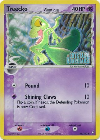 Treecko (68/100) (Delta Species) (Stamped) [EX: Crystal Guardians] | Good Games Cannington