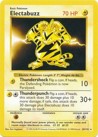 Electabuzz (20/102) [Base Set Shadowless Unlimited] | Good Games Cannington