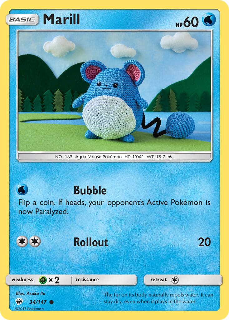 Marill (34/147) [Sun & Moon: Burning Shadows] | Good Games Cannington