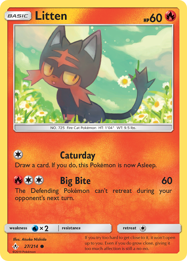 Litten (27/214) [Sun & Moon: Unbroken Bonds] | Good Games Cannington