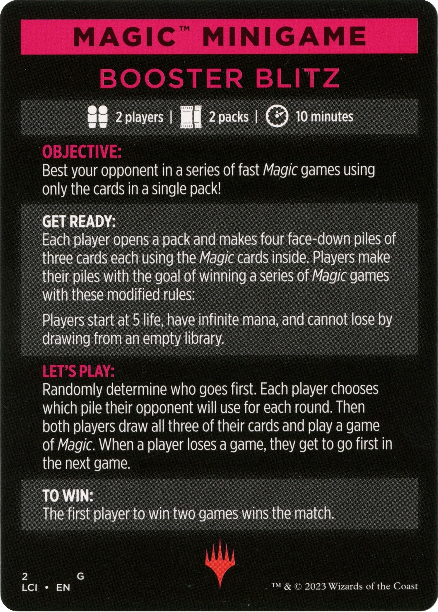 Booster Blitz (Magic Minigame) [The Lost Caverns of Ixalan Minigame] | Good Games Cannington
