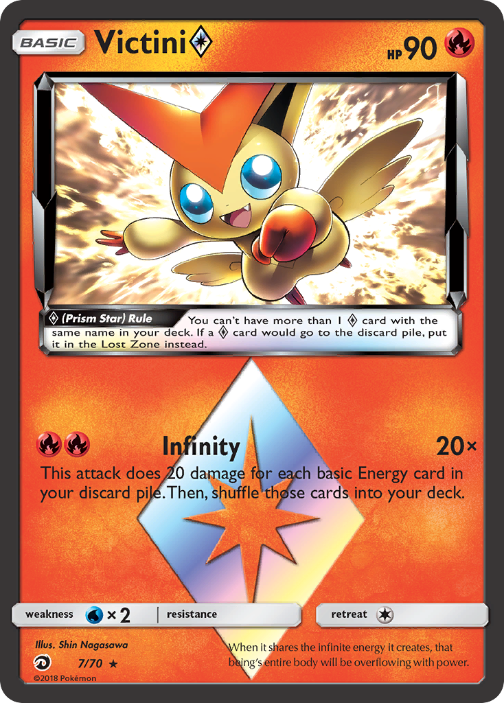 Victini (7/70) (Prism Star) [Sun & Moon: Dragon Majesty] | Good Games Cannington