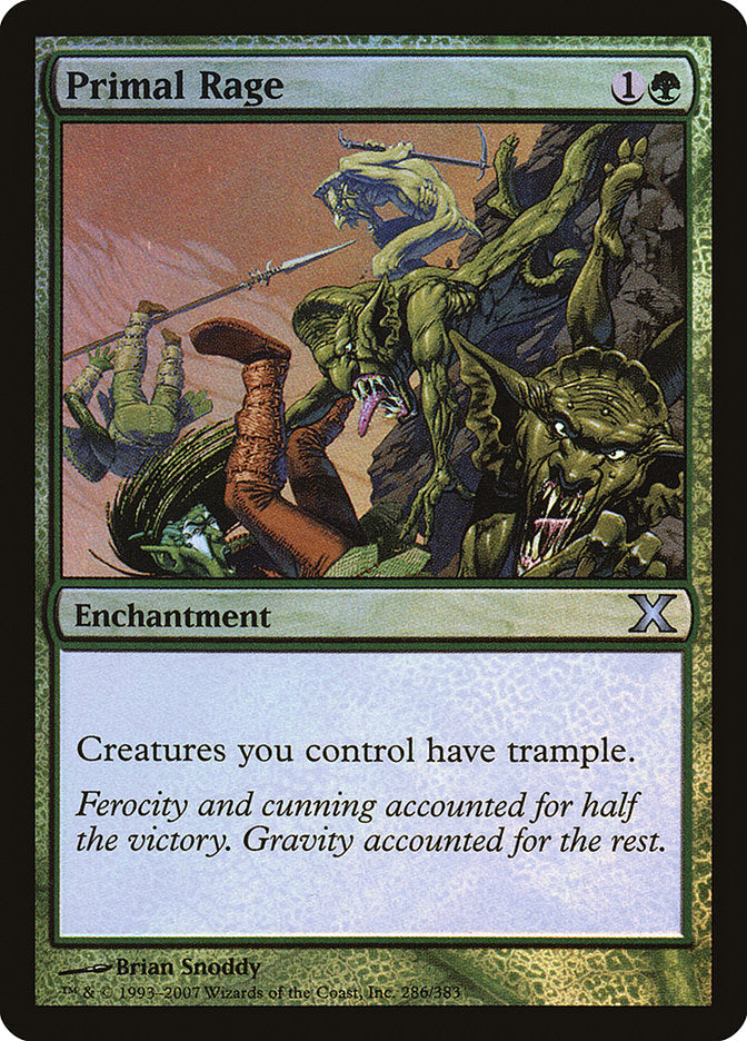 Primal Rage (Premium Foil) [Tenth Edition] | Good Games Cannington