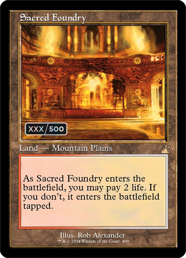 Sacred Foundry (Retro) (Serialized) [Ravnica Remastered] | Good Games Cannington