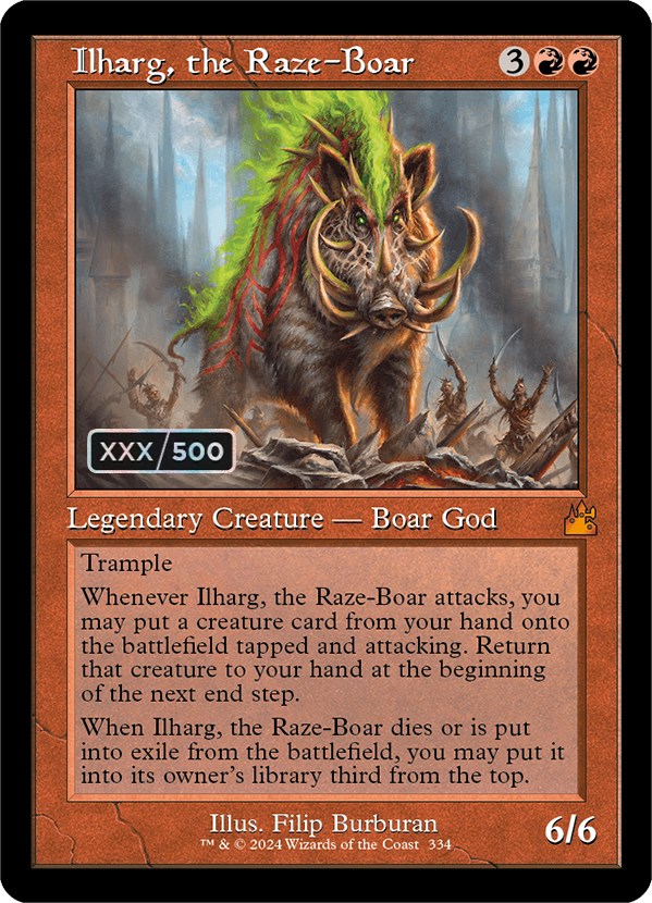 Ilharg, the Raze-Boar (Retro) (Serialized) [Ravnica Remastered] | Good Games Cannington