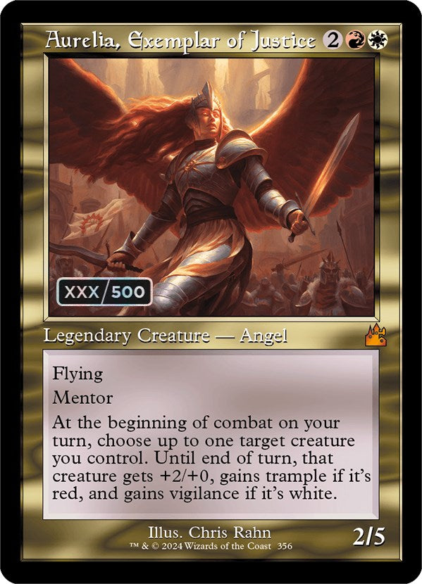 Aurelia, Exemplar of Justice (Retro) (Serialized) [Ravnica Remastered] | Good Games Cannington