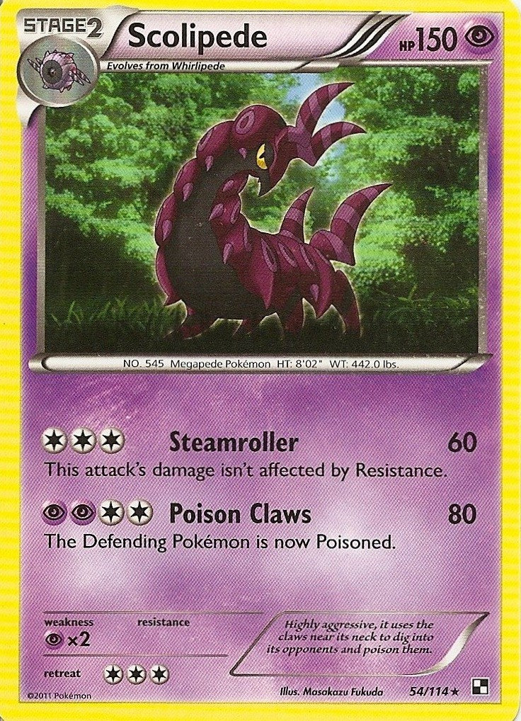 Scolipede (54/114) (Cracked Ice Holo) [Black & White: Dragons Exalted] | Good Games Cannington