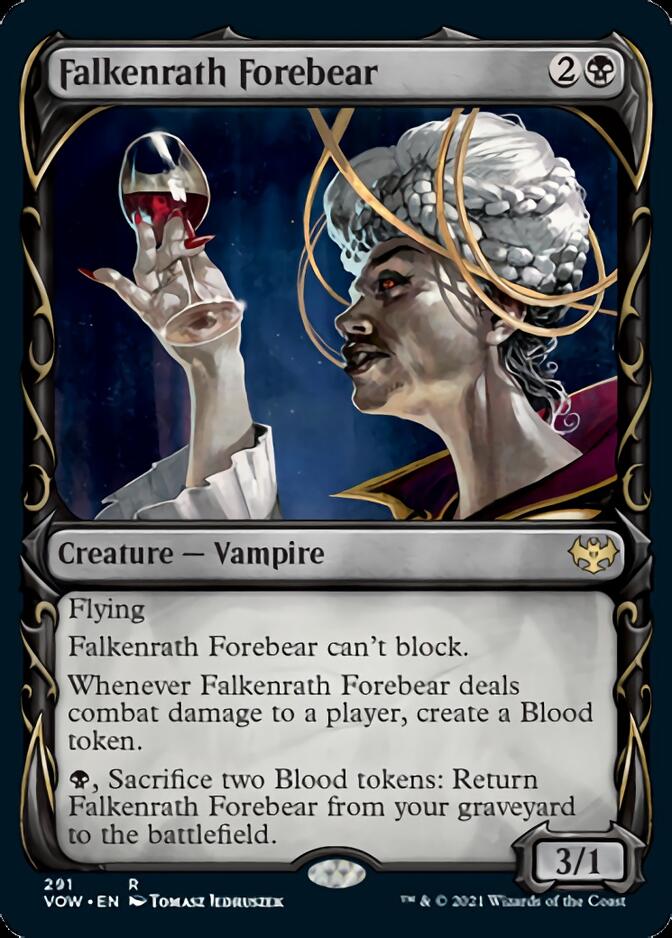 Falkenrath Forebear (Showcase Fang Frame) [Innistrad: Crimson Vow] | Good Games Cannington