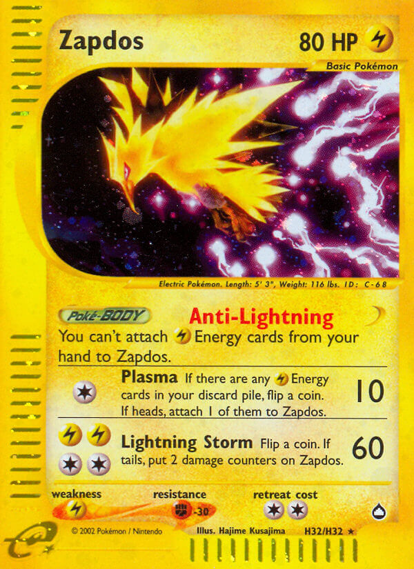 Zapdos (H32/H32) [Aquapolis] | Good Games Cannington