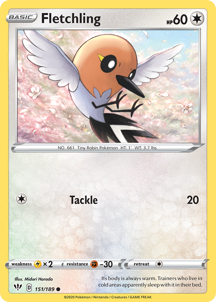 Fletchling (151/189) [Sword & Shield: Darkness Ablaze] | Good Games Cannington