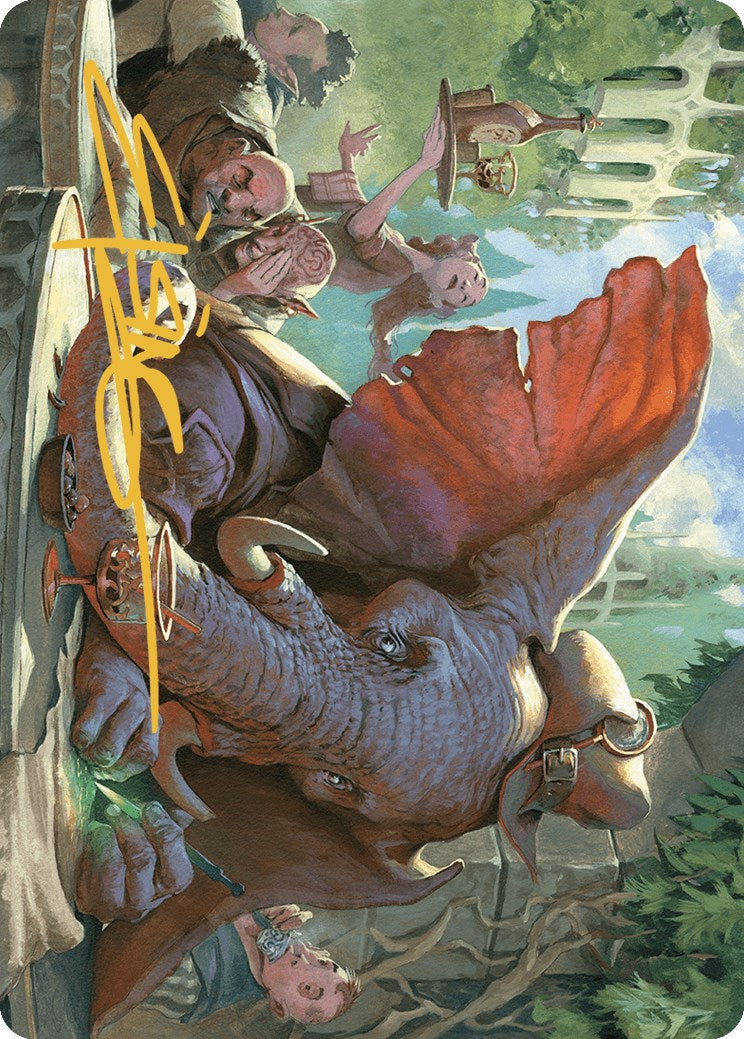 Loxodon Eavesdropper Art Card (Gold-Stamped Signature) [Murders at Karlov Manor Art Series] | Good Games Cannington