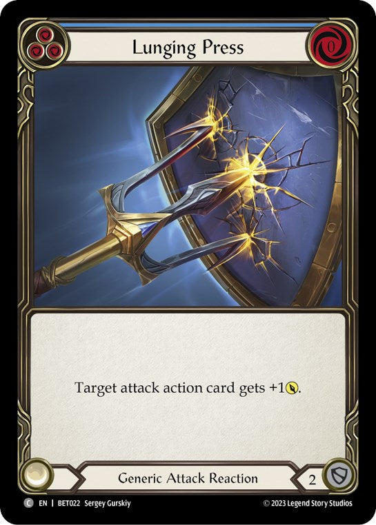 Lunging Press (Blue) [BET022] (Heavy Hitters Betsy Blitz Deck) | Good Games Cannington
