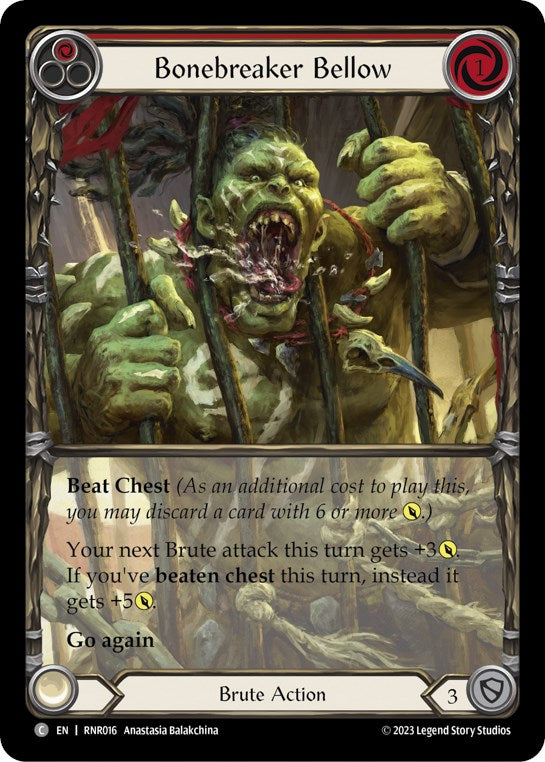 Bonebreaker Bellow (Red) [RNR016] (Rhinar Hero Deck) | Good Games Cannington