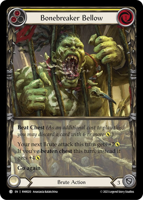 Bonebreaker Bellow (Yellow) [RNR020] (Rhinar Hero Deck) | Good Games Cannington