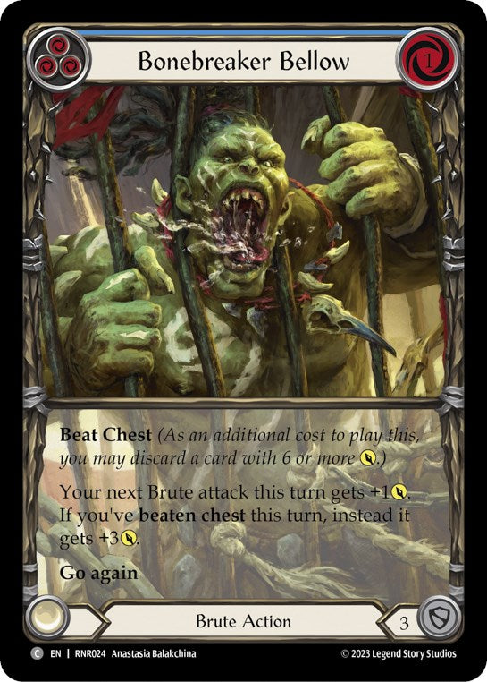 Bonebreaker Bellow (Blue) [RNR024] (Rhinar Hero Deck) | Good Games Cannington