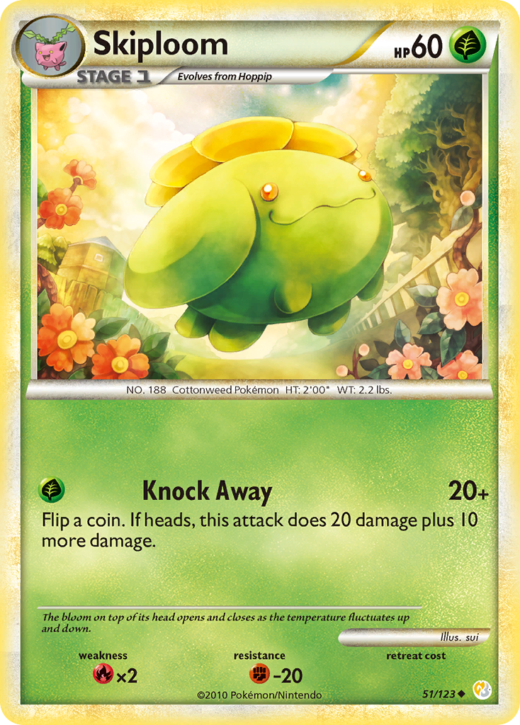 Skiploom (51/123) [HeartGold & SoulSilver: Base Set] | Good Games Cannington