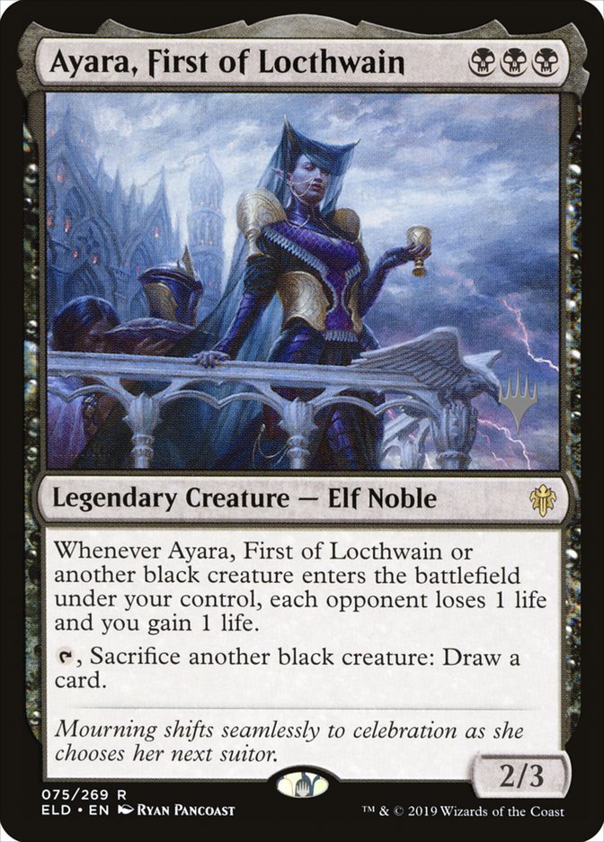 Ayara, First of Locthwain (Promo Pack) [Throne of Eldraine Promos] | Good Games Cannington