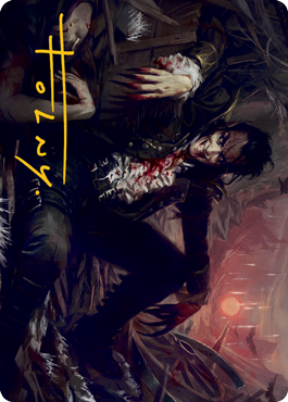 Arrogant Outlaw Art Card (Gold-Stamped Signature) [Innistrad: Midnight Hunt Art Series] | Good Games Cannington