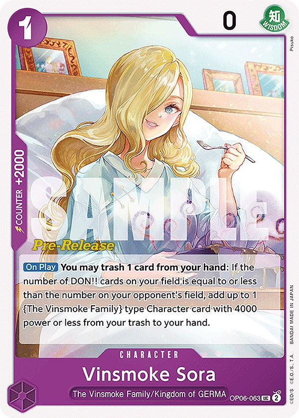 Vinsmoke Sora [Wings of the Captain Pre-Release Cards] | Good Games Cannington