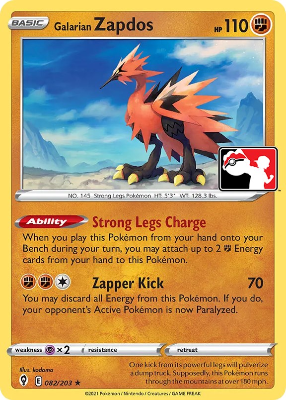 Galarian Zapdos (082/203) [Prize Pack Series One] | Good Games Cannington